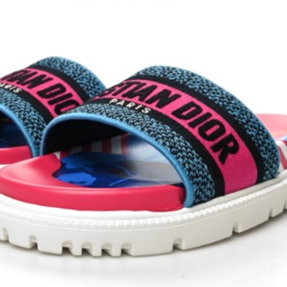Christian Dior Dway D-Flower Pop Em Slide Sandals SIZE 37.5 (7.5 US)